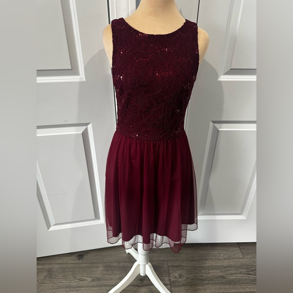 Speechless Burgundy Lace Dress